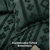 Bedsure Tufted Boho Comforter Set Queen Size – Beige Boho Bed Set, GentleSoft™ 3 Pieces Farmhouse-Style Embroidery Bedding, Gifts for Woman, Soft Jacquard Kids’ Queen Comforter for All Seasons(15 – Dark Green – Elegant)