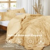 Bedsure Tufted Boho Comforter Set Queen Size – Beige Boho Bed Set, GentleSoft™ 3 Pieces Farmhouse-Style Embroidery Bedding, Gifts for Woman, Soft Jacquard Kids’ Queen Comforter for All Seasons(12 – Yellow – Elegant)