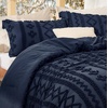 Bedsure Tufted Boho Comforter Set Queen Size – Beige Boho Bed Set, GentleSoft™ 3 Pieces Farmhouse-Style Embroidery Bedding, Gifts for Woman, Soft Jacquard Kids’ Queen Comforter for All Seasons(22 – Navy – Elegant)