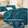 Bedsure Tufted Boho Comforter Set Queen Size – Beige Boho Bed Set, GentleSoft™ 3 Pieces Farmhouse-Style Embroidery Bedding, Gifts for Woman, Soft Jacquard Kids’ Queen Comforter for All Seasons(16 – Teal – Elegant)