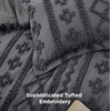 Bedsure Tufted Boho Comforter Set Queen Size – Beige Boho Bed Set, GentleSoft™ 3 Pieces Farmhouse-Style Embroidery Bedding, Gifts for Woman, Soft Jacquard Kids’ Queen Comforter for All Seasons(19 – Dark Grey – Elegant)