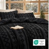 Bedsure Tufted Boho Comforter Set Queen Size – Beige Boho Bed Set, GentleSoft™ 3 Pieces Farmhouse-Style Embroidery Bedding, Gifts for Woman, Soft Jacquard Kids’ Queen Comforter for All Seasons(20 – Black – Elegant)