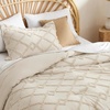 Bedsure Tufted Boho Comforter Set Queen Size – Beige Boho Bed Set, GentleSoft™ 3 Pieces Farmhouse-Style Embroidery Bedding, Gifts for Woman, Soft Jacquard Kids’ Queen Comforter for All Seasons(04 – Beige – Diamond Like)