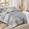 Bedsure Tufted Boho Comforter Set Queen Size – Beige Boho Bed Set, GentleSoft™ 3 Pieces Farmhouse-Style Embroidery Bedding, Gifts for Woman, Soft Jacquard Kids’ Queen Comforter for All Seasons(18 – Light Grey – Elegant)
