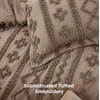 Bedsure Tufted Boho Comforter Set Queen Size – Beige Boho Bed Set, GentleSoft™ 3 Pieces Farmhouse-Style Embroidery Bedding, Gifts for Woman, Soft Jacquard Kids’ Queen Comforter for All Seasons(10 – Coffee Brown – Elegant)