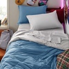 Bedsure Twin XL Comforter – 5 Pieces Reversible Blush Pink Bed in a Bag, Twin XL Bedding Comforter Set College Dorm Essentials with 1 Flat Sheet, 1 Fitted Sheet, 1 Pillowcase and 1 Pillow Sham(12 Slate Blue/Light Grey)