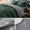 Bedsure Twin XL Comforter – 5 Pieces Reversible Blush Pink Bed in a Bag, Twin XL Bedding Comforter Set College Dorm Essentials with 1 Flat Sheet, 1 Fitted Sheet, 1 Pillowcase and 1 Pillow Sham(10 Forest Green/Dark Grey)