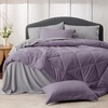 Bedsure Twin XL Comforter – 5 Pieces Reversible Blush Pink Bed in a Bag, Twin XL Bedding Comforter Set College Dorm Essentials with 1 Flat Sheet, 1 Fitted Sheet, 1 Pillowcase and 1 Pillow Sham(19 Grayish Purple/Light Grey)