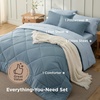 Bedsure Twin XL Comforter – 5 Pieces Reversible Blush Pink Bed in a Bag, Twin XL Bedding Comforter Set College Dorm Essentials with 1 Flat Sheet, 1 Fitted Sheet, 1 Pillowcase and 1 Pillow Sham(06 Grayish Blue/Baby Blue)