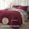Bedsure Twin XL Comforter – 5 Pieces Reversible Blush Pink Bed in a Bag, Twin XL Bedding Comforter Set College Dorm Essentials with 1 Flat Sheet, 1 Fitted Sheet, 1 Pillowcase and 1 Pillow Sham(13 Red/Silver Grey)