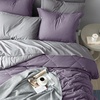 Bedsure Twin XL Comforter – 5 Pieces Reversible Blush Pink Bed in a Bag, Twin XL Bedding Comforter Set College Dorm Essentials with 1 Flat Sheet, 1 Fitted Sheet, 1 Pillowcase and 1 Pillow Sham(19 Grayish Purple/Light Grey)
