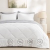 Bedsure Twin XL Comforter – 5 Pieces Reversible Blush Pink Bed in a Bag, Twin XL Bedding Comforter Set College Dorm Essentials with 1 Flat Sheet, 1 Fitted Sheet, 1 Pillowcase and 1 Pillow Sham(15 White/Light Grey)