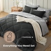 Bedsure Twin XL Comforter – 5 Pieces Reversible Blush Pink Bed in a Bag, Twin XL Bedding Comforter Set College Dorm Essentials with 1 Flat Sheet, 1 Fitted Sheet, 1 Pillowcase and 1 Pillow Sham(23 Charcoal Grey/Light Grey)