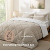 Bedsure Twin XL Comforter – 5 Pieces Reversible Blush Pink Bed in a Bag, Twin XL Bedding Comforter Set College Dorm Essentials with 1 Flat Sheet, 1 Fitted Sheet, 1 Pillowcase and 1 Pillow Sham(08 Beige/White)