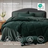 Bedsure Twin XL Comforter – 5 Pieces Reversible Blush Pink Bed in a Bag, Twin XL Bedding Comforter Set College Dorm Essentials with 1 Flat Sheet, 1 Fitted Sheet, 1 Pillowcase and 1 Pillow Sham(07 Dark Green/Forest Green)