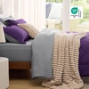 Bedsure Twin XL Comforter – 5 Pieces Reversible Blush Pink Bed in a Bag, Twin XL Bedding Comforter Set College Dorm Essentials with 1 Flat Sheet, 1 Fitted Sheet, 1 Pillowcase and 1 Pillow Sham(17 Purple/Silver Grey)