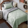 Bedsure Twin XL Comforter – 5 Pieces Reversible Blush Pink Bed in a Bag, Twin XL Bedding Comforter Set College Dorm Essentials with 1 Flat Sheet, 1 Fitted Sheet, 1 Pillowcase and 1 Pillow Sham(11 Sage Green/Light Grey)