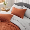 Bedsure Twin XL Comforter – 5 Pieces Reversible Blush Pink Bed in a Bag, Twin XL Bedding Comforter Set College Dorm Essentials with 1 Flat Sheet, 1 Fitted Sheet, 1 Pillowcase and 1 Pillow Sham(26 Burnt Orange/Light Grey)