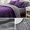 Bedsure Twin XL Comforter – 5 Pieces Reversible Blush Pink Bed in a Bag, Twin XL Bedding Comforter Set College Dorm Essentials with 1 Flat Sheet, 1 Fitted Sheet, 1 Pillowcase and 1 Pillow Sham(17 Purple/Silver Grey)