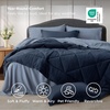 Bedsure Twin XL Comforter – 5 Pieces Reversible Blush Pink Bed in a Bag, Twin XL Bedding Comforter Set College Dorm Essentials with 1 Flat Sheet, 1 Fitted Sheet, 1 Pillowcase and 1 Pillow Sham(05 Navy Blue/Sky Blue)
