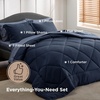 Bedsure Twin XL Comforter – 5 Pieces Reversible Blush Pink Bed in a Bag, Twin XL Bedding Comforter Set College Dorm Essentials with 1 Flat Sheet, 1 Fitted Sheet, 1 Pillowcase and 1 Pillow Sham(05 Navy Blue/Sky Blue)