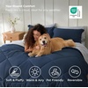 Bedsure Twin XL Comforter – 5 Pieces Reversible Blush Pink Bed in a Bag, Twin XL Bedding Comforter Set College Dorm Essentials with 1 Flat Sheet, 1 Fitted Sheet, 1 Pillowcase and 1 Pillow Sham(02 Navy/Silver Grey)