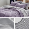 Bedsure Twin XL Comforter – 5 Pieces Reversible Blush Pink Bed in a Bag, Twin XL Bedding Comforter Set College Dorm Essentials with 1 Flat Sheet, 1 Fitted Sheet, 1 Pillowcase and 1 Pillow Sham(19 Grayish Purple/Light Grey)