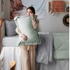 Bedsure Twin XL Comforter – 5 Pieces Reversible Blush Pink Bed in a Bag, Twin XL Bedding Comforter Set College Dorm Essentials with 1 Flat Sheet, 1 Fitted Sheet, 1 Pillowcase and 1 Pillow Sham(11 Sage Green/Light Grey)