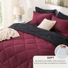Bedsure Twin XL Comforter – 5 Pieces Reversible Blush Pink Bed in a Bag, Twin XL Bedding Comforter Set College Dorm Essentials with 1 Flat Sheet, 1 Fitted Sheet, 1 Pillowcase and 1 Pillow Sham(09 Red/Black)