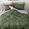 Bedsure Twin XL Comforter – 5 Pieces Reversible Blush Pink Bed in a Bag, Twin XL Bedding Comforter Set College Dorm Essentials with 1 Flat Sheet, 1 Fitted Sheet, 1 Pillowcase and 1 Pillow Sham(25 Olive Green/Light Grey)