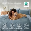 Bedsure Twin XL Comforter – 5 Pieces Reversible Blush Pink Bed in a Bag, Twin XL Bedding Comforter Set College Dorm Essentials with 1 Flat Sheet, 1 Fitted Sheet, 1 Pillowcase and 1 Pillow Sham(06 Grayish Blue/Baby Blue)