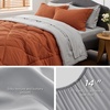 Bedsure Twin XL Comforter – 5 Pieces Reversible Blush Pink Bed in a Bag, Twin XL Bedding Comforter Set College Dorm Essentials with 1 Flat Sheet, 1 Fitted Sheet, 1 Pillowcase and 1 Pillow Sham(26 Burnt Orange/Light Grey)