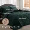 Bedsure Twin XL Comforter – 5 Pieces Reversible Blush Pink Bed in a Bag, Twin XL Bedding Comforter Set College Dorm Essentials with 1 Flat Sheet, 1 Fitted Sheet, 1 Pillowcase and 1 Pillow Sham(07 Dark Green/Forest Green)