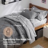 Bedsure Twin XL Comforter – 5 Pieces Reversible Blush Pink Bed in a Bag, Twin XL Bedding Comforter Set College Dorm Essentials with 1 Flat Sheet, 1 Fitted Sheet, 1 Pillowcase and 1 Pillow Sham(01 Grey/Light Grey)