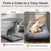Bedsure Washable Dog Bed for Crate Large Sized Dog, Soft Bubble Fleece, 35″ | Fluffy and Cozy Pet Mat for Deep Sleep,Non-Slip and Machine Washable Kennel Pad for Crate/Floor/Car,35″x23″x3.5″,Grey(Grey)