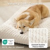 Bedsure Washable Dog Bed for Crate Large Sized Dog, Soft Bubble Fleece, 35″ | Fluffy and Cozy Pet Mat for Deep Sleep,Non-Slip and Machine Washable Kennel Pad for Crate/Floor/Car,35″x23″x3.5″,Grey(Beige)