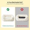 Bedsure Washable Dog Beds Large Sized Dog with Bubble Fleece,35in Cream | Cute Pet Bed,Fluffy Cuddler Pet Couch,Neck-Friendly Bolster,Non-Slip Bottom,Machine Washable Removable Cover ,Up to 50 lbs(Cream)