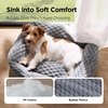 Bedsure Washable Dog Beds Large Sized Dog with Bubble Fleece,35in Cream | Cute Pet Bed,Fluffy Cuddler Pet Couch,Neck-Friendly Bolster,Non-Slip Bottom,Machine Washable Removable Cover ,Up to 50 lbs(Grey)