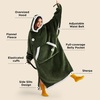 Bedsure Wearable Blanket Hoodie, Long Hooded Blanket Sweatshirt as Birthday Gifts for Women and Men, Cozy Sherpa Hoodie for Adult, Standard, Grey(Olive Green)