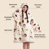Bedsure Wearable Blanket Sherpa Printed Hoodie, Cat Gift for Women | Light Beige Warm Soft Cozy, Sherpa Fleece, Gifts for Cat Lovers, Cat Gifts for Women(Beige)