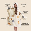 Bedsure Wearable Blanket Sherpa Printed Hoodie, Cat Gift for Women | Light Beige Warm Soft Cozy, Sherpa Fleece, Gifts for Cat Lovers, Cat Gifts for Women(Light Beige)