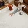 Bedsure 8×10 Printed Jute-Look Living Room Rug, Machine Washable, Non-Slip | Soft Faux Cashmere Feel, Realistic Jute-Look Print, Non-Shedding, Low-Pile, 4 Grip Pads Included, Pet & Kids Friendly(01 – White)