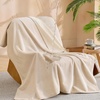 Bedsure Waterproof Blanket for Bed Soft Flannel Fleece, Twin 60″x80″ | Dog Blankets for Large Senior Dogs，Couch Cover Throw for Pet Leakproof, Furniture Protector for Travel Camping,Eggplant(Cream)