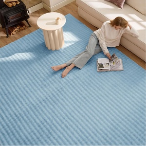 Bedsure 8×10 Printed Jute-Look Living Room Rug, Machine Washable, Non-Slip | Soft Faux Cashmere Feel, Realistic Jute-Look Print, Non-Shedding, Low-Pile, 4 Grip Pads Included, Pet & Kids Friendly(05 – Blue)