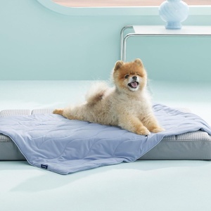 Bedsure ArcticMax™ Q-MAX>0.5 Premium Cooling Blanket for XL Dog，50×60” | Breathable Summer Washable Throw, Dog Blanket Cooling Mat Pad, Soft Durable Cold Self Cooling Pet Mat for Hot Weather，Blue(Powder Blue)