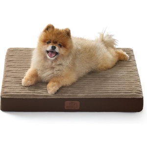 Bedsure ComfyFleece XL Dog Bed for Crate with Washable Cover, 41×27 | Orthopedic Egg Crate Foam Pet Mat,Removable Cover, Nonslip Bottom,Not Waterproof,Not Chewproof,For Extra Large Breeds ≤60lbs(Coffee & Cream)