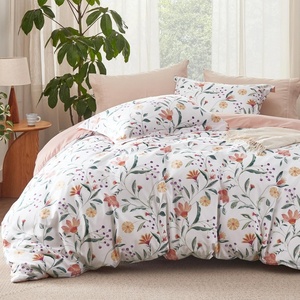 Bedsure Duvet Cover King Size – Reversible Navy Blue King Duvet Cover Set with Zipper Closure, 3 Pieces Floral Patterned Bedding Set with 8 Corner Ties and 2 Pillow Shams(14 – Pale Blush Floral (No Comforter))