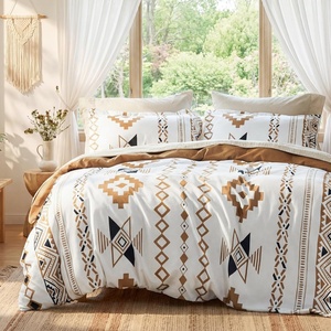 Bedsure Duvet Cover King Size – Reversible Navy Blue King Duvet Cover Set with Zipper Closure, 3 Pieces Floral Patterned Bedding Set with 8 Corner Ties and 2 Pillow Shams(26 – Modern Boho (No Comforter))