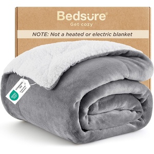 Bedsure GentleSoft Sherpa Fleece Throw Blanket for Couch, Non-Heated, Thick & Warm Cozy Comfort Blanket for Winter Fall, Soft Fuzzy Plush Throw Gifts for Women and Men, Grey, 50×60 Inches(01 – Grey)