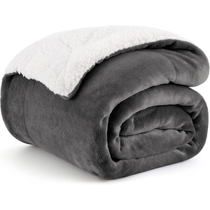 Bedsure GentleSoft Sherpa Fleece Throw Blanket for Couch, Non-Heated, Thick & Warm Cozy Comfort Blanket for Winter Fall, Soft Fuzzy Plush Throw Gifts for Women and Men, Grey, 50×60 Inches(02 – Charcoal)